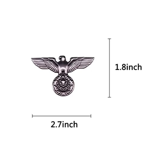 HUAQIGUO WWII German Visor Cap Eagle Badge Brooch | Military Army Jewelry Accessory thumbnail 2