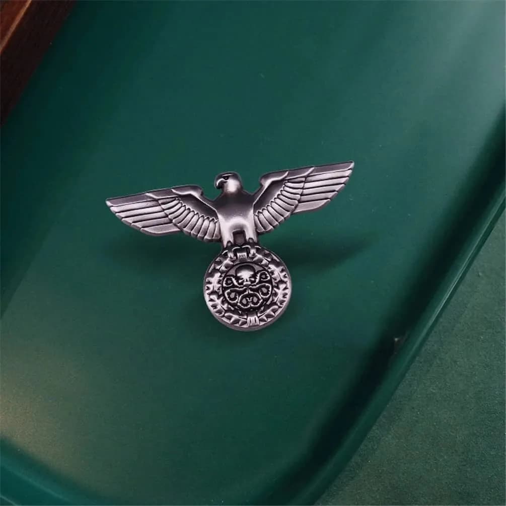 HUAQIGUO WWII German Visor Cap Eagle Badge Brooch | Military Army Jewelry Accessory - view 3