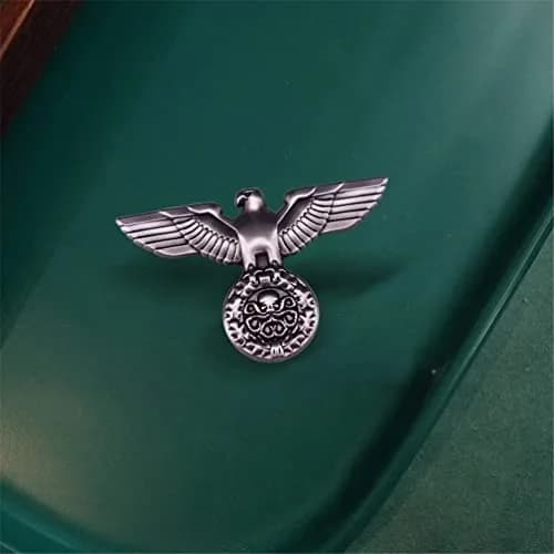HUAQIGUO WWII German Visor Cap Eagle Badge Brooch | Military Army Jewelry Accessory thumbnail 3