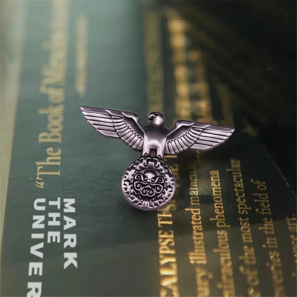 HUAQIGUO WWII German Visor Cap Eagle Badge Brooch | Military Army Jewelry Accessory - view 4