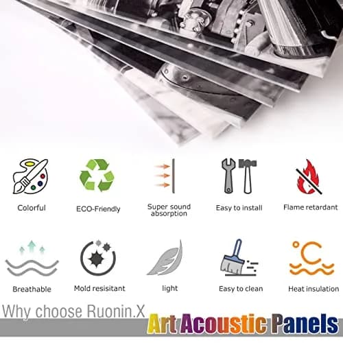 Ruonin.X Decorative Acoustic Wall Art Panels | Sound Absorbing & Fire-Resistant 72x48 inches thumbnail 6