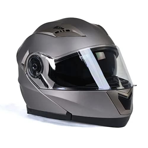 Milwaukee Helmets MPH9808DOT 'Ionized' Silver Motorcycle Modular Helmet 2X-Large | DOT Approved thumbnail 8