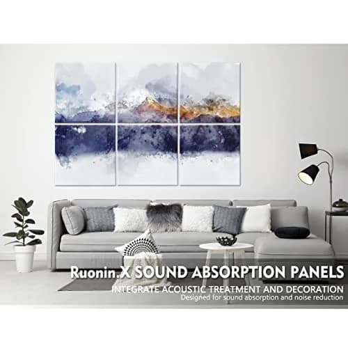 Ruonin.X Decorative Art Acoustic Wall Panels | Sound Absorbing, Fire-Resistant, Easy Install, 72x48 inches thumbnail 2