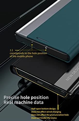 CCSmall for Samsung Galaxy S22 Ultra PU Leather Flip Case with Stand CX Yellow | Luxury Leather Phone Cover thumbnail 5