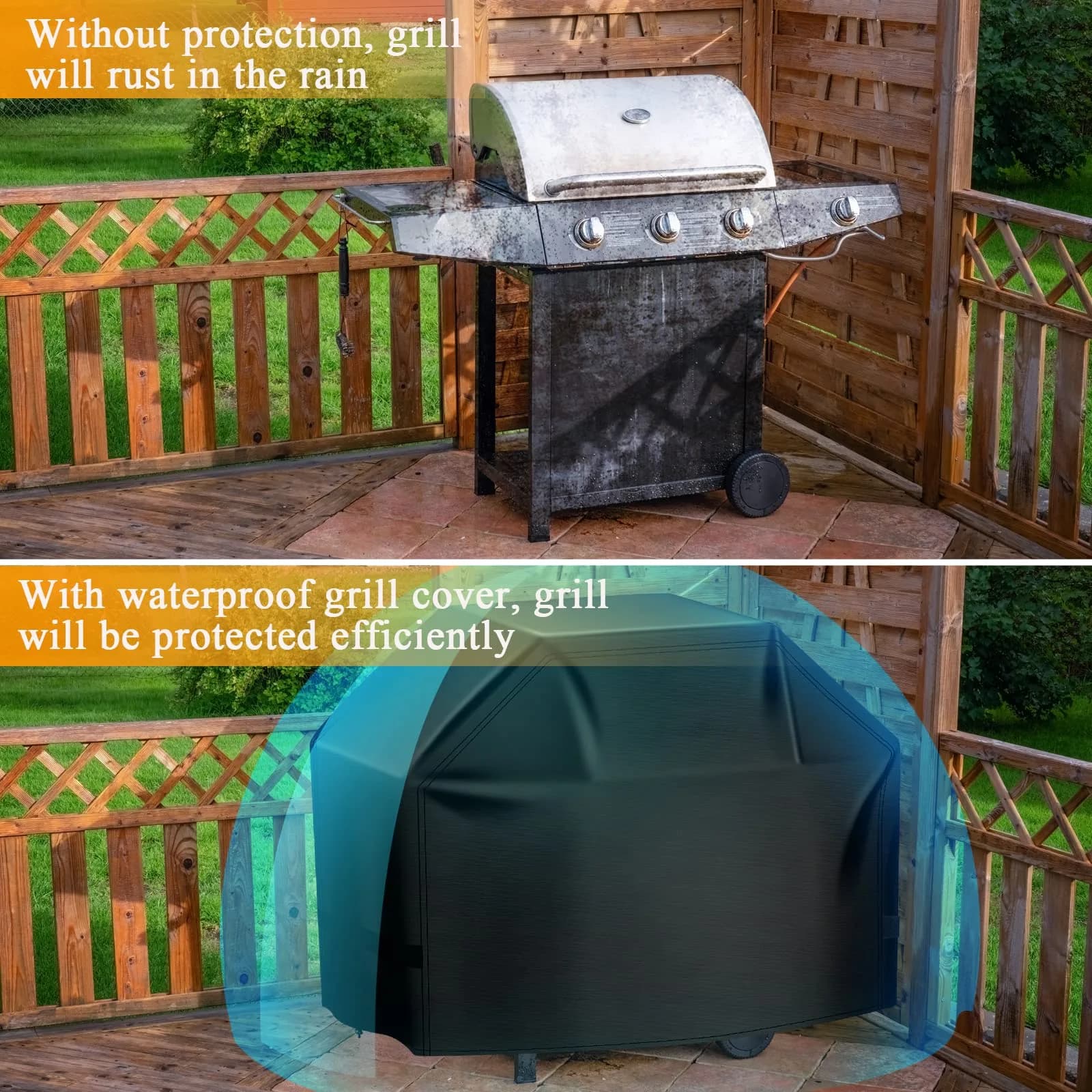Aoretic 58 inch BBQ Grill Cover | Waterproof, Anti-UV, Windproof Polyester for Weber, Char-Broil, Monument, Dyna-glo, Nexgrill - view 5
