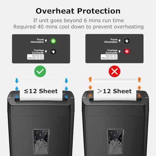 Bonsaii C275-A Cross Cut Paper Shredder 12-Sheet Capacity | P-4 Security Level thumbnail 6
