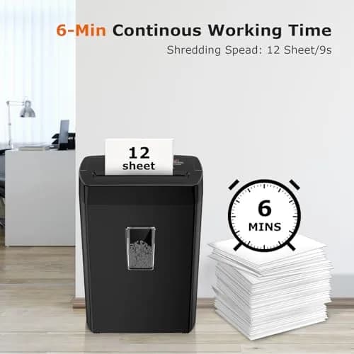 Bonsaii C275-A Cross Cut Paper Shredder 12-Sheet Capacity | P-4 Security Level thumbnail 2