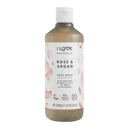 I LOVE Naturals Rose and Argan Body Wash - Moisturizing Plant-Based Cleanser - 16.9 oz | Enchanting Rose Scent & Deep Hydration thumbnail 1