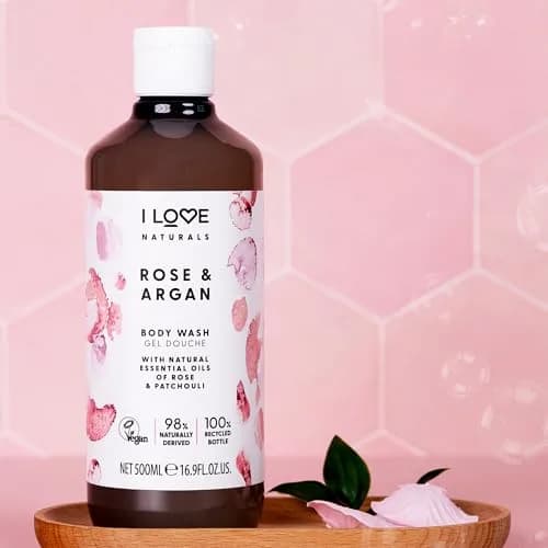 I LOVE Naturals Rose and Argan Body Wash - Moisturizing Plant-Based Cleanser - 16.9 oz | Enchanting Rose Scent & Deep Hydration thumbnail 4
