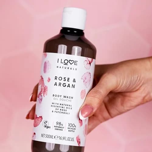 I LOVE Naturals Rose and Argan Body Wash - Moisturizing Plant-Based Cleanser - 16.9 oz | Enchanting Rose Scent & Deep Hydration thumbnail 5