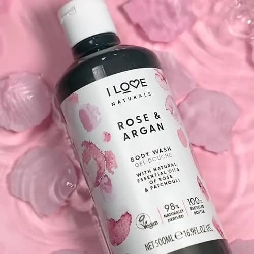 I LOVE Naturals Rose and Argan Body Wash - Moisturizing Plant-Based Cleanser - 16.9 oz | Enchanting Rose Scent & Deep Hydration thumbnail 6