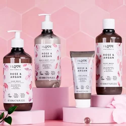 I LOVE Naturals Rose and Argan Body Wash - Moisturizing Plant-Based Cleanser - 16.9 oz | Enchanting Rose Scent & Deep Hydration thumbnail 7