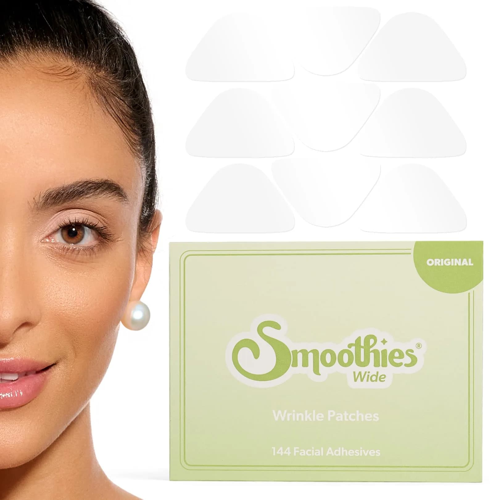 Smoothies Wide Wrinkle Patches for Face Overnight 144 Ct | Clinically Tested & Made in USA - main product image