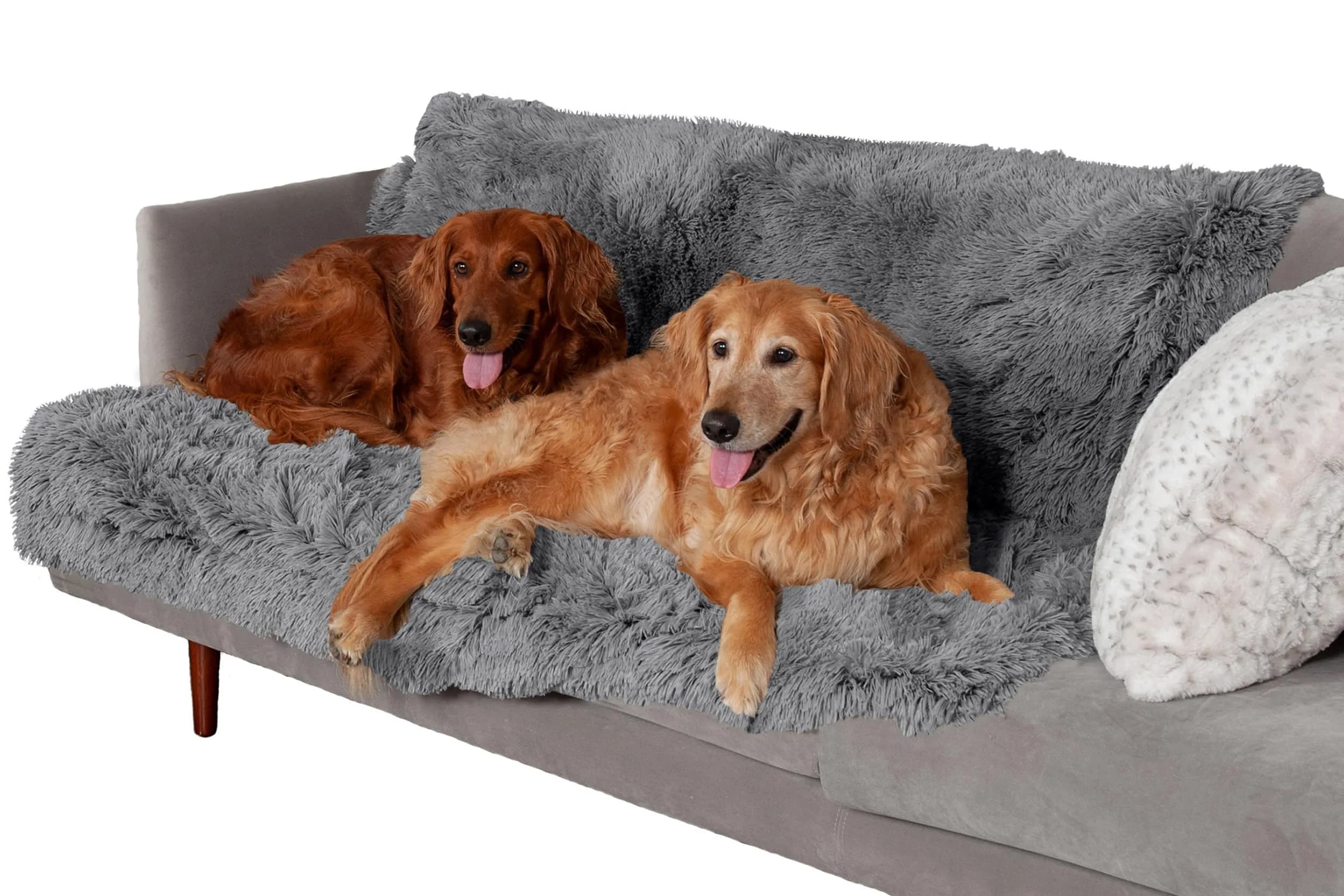 Furhaven Waterproof Pet Bed Mat Extra Large | Reversible Faux Fur & Velvet, Gray