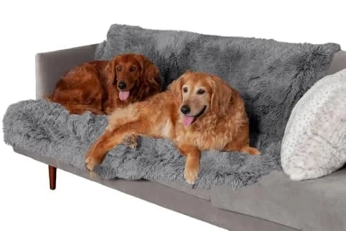 Furhaven Waterproof Pet Bed Mat Extra Large | Reversible Faux Fur & Velvet, Gray thumbnail 1