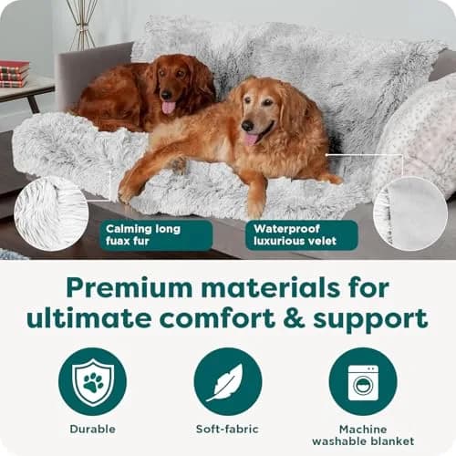 Furhaven Waterproof Pet Bed Mat Extra Large | Reversible Faux Fur & Velvet, Gray thumbnail 5
