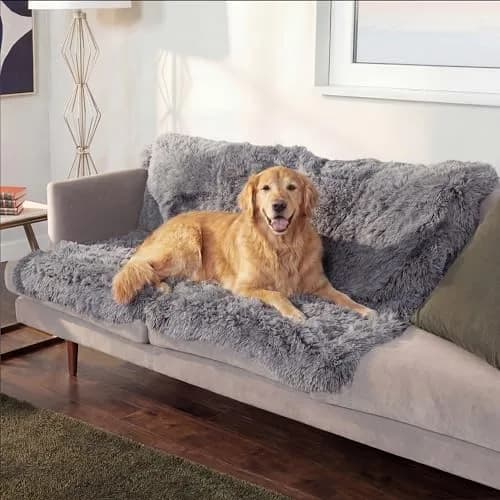 Furhaven Waterproof Pet Bed Mat Extra Large | Reversible Faux Fur & Velvet, Gray thumbnail 8