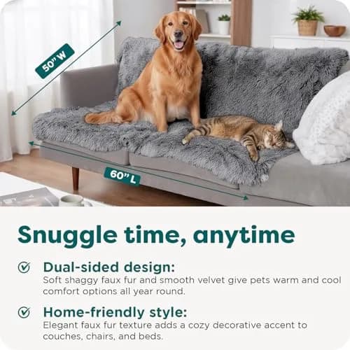 Furhaven Waterproof Pet Bed Mat Extra Large | Reversible Faux Fur & Velvet, Gray thumbnail 3
