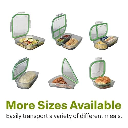 MyGo Container Large To-Go 3-Compartment Food Container 9.4" x 9.4" x 2.5" | Reusable, Microwave Safe NSF Certified thumbnail 7