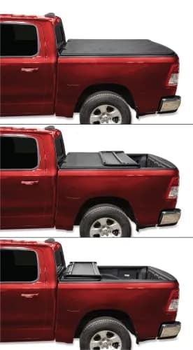 LEER FOLDITUP | Fits 2009-2018 Ram, 2019-2023 Heavy Duty, 2019 Classic with 6’4” Bed | Soft Tri-Fold Truck Bed Tonneau Cover | Easy Install | 4F137 thumbnail 3