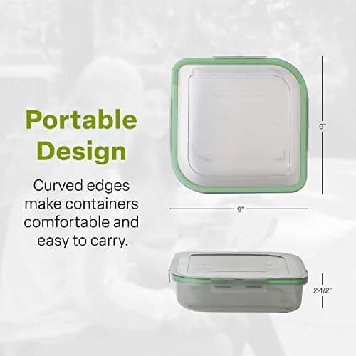 MyGo Container Large To-Go Single Compartment Container 9"x 9" x 2.5" | Reusable Microwave Safe NSF Certified thumbnail 2