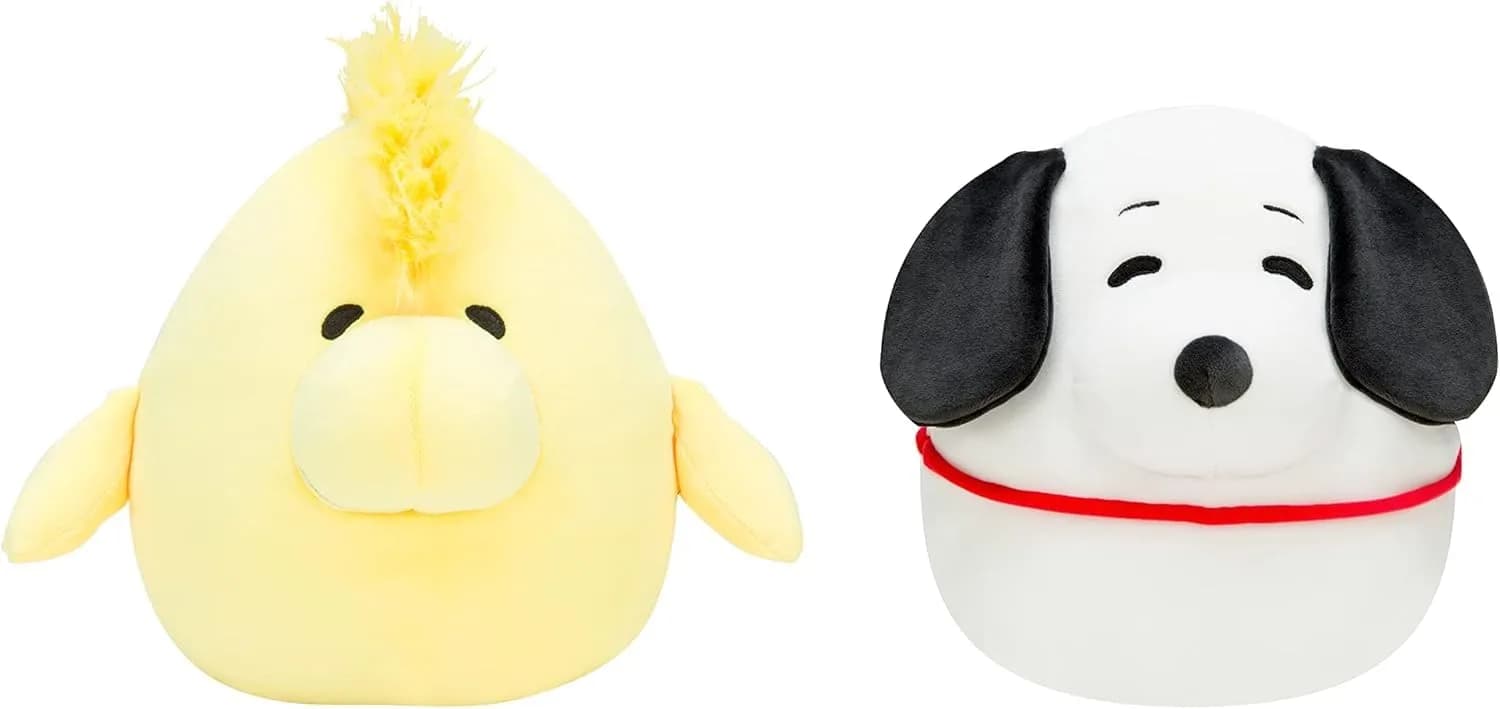 Squishmallows Peanuts 8-Inch 2-Pack Plush | Snoopy & Woodstock Ultrasoft Stuffed Animals — 2-Pack
