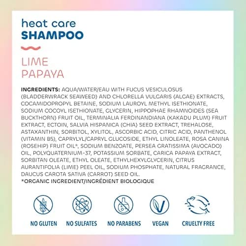 The Seaweed Bath Co. Heat Care Shampoo – Lime Papaya Scent, 12 Fl Oz | For Heat Damaged Hair, Color Safe thumbnail 2