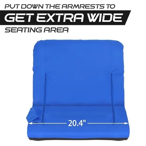 ZENY Stadium Seat for Bleachers with Back Support 20.5'' | Reclining, Foldable & Portable for Outdoor Sports thumbnail 4