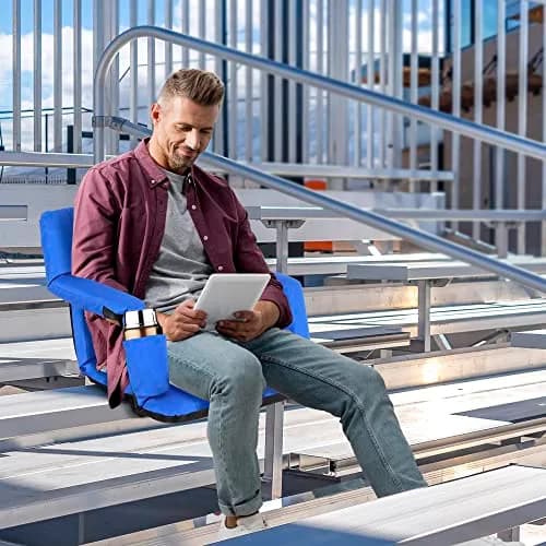 ZENY Stadium Seat for Bleachers with Back Support 20.5'' | Reclining, Foldable & Portable for Outdoor Sports thumbnail 2