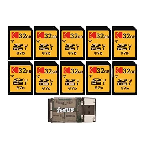 Kodak 32GB SDHC Memory Card Bundle with USB 2.0 Card Reader | 10-Pack thumbnail 1