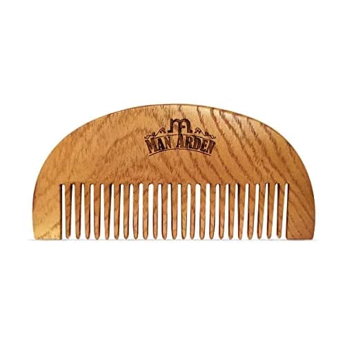 Man Arden Pure Neem Wooden Pocket Size Beard Comb with Faux Leather Pouch | Beard Styling on the Go thumbnail 2