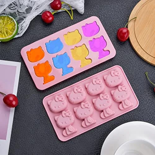 DC QZHMKJ PET Hello Kitty Silicone Mold 8 Cups | Food-Grade, BPA-Free, Temperature Resistant thumbnail 3