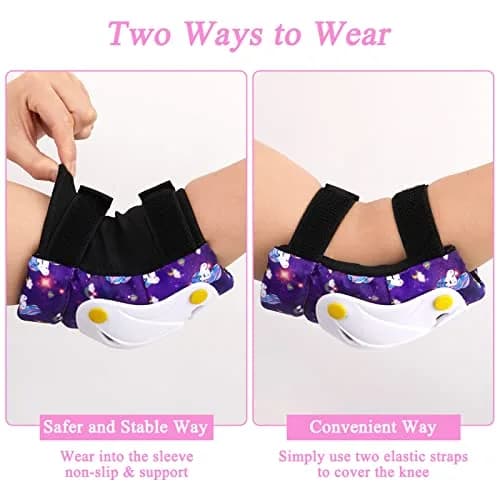 FIODAY Kids Protective Gear Set with Drawstring Bag, Small (Purple) | Knee Pads, Elbow Pads, Wrist Guards for Ages 3-8 thumbnail 5