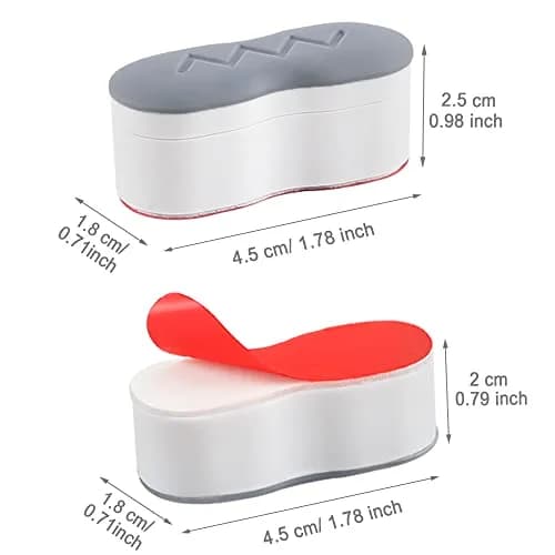 Maylanny Toilet Seat Buffer - Universal Bumpers, 5 pcs for Lid & 2 pcs for Tank, ABS+TPR, White/Red | Noise & Cushioning thumbnail 2