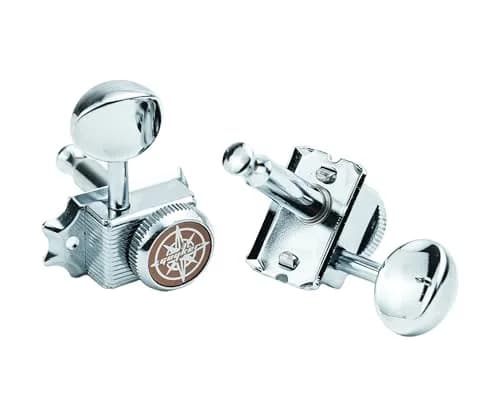 Guyker 6 Inline Vintage Guitar Locking Tuners, 9mm Hole Diameter | Chrome Plated Metal Machine Heads for Electric & Acoustic Guitars (6-Piece Set) thumbnail 4