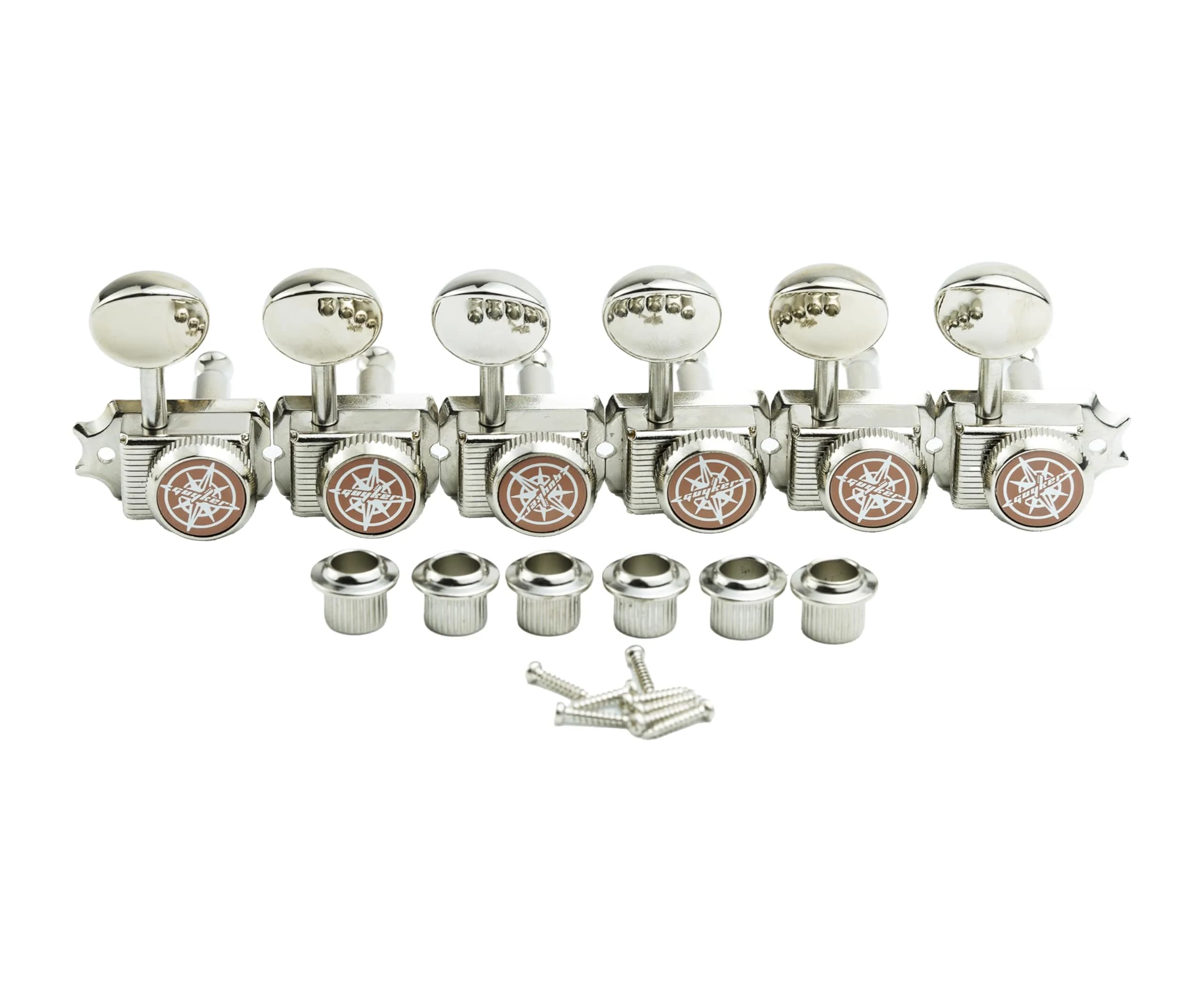 Guyker 6 Locking Guitar Tuners Nickel | Finer Tuning & Stability for Electric & Acoustic Guitars