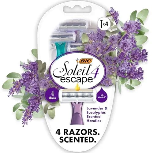 BIC Soleil 4 Escape Womens Disposable Razors, 4-Blade, 4-Pack, Lavender | Comfortable, Travel-Friendly Shaving thumbnail 1