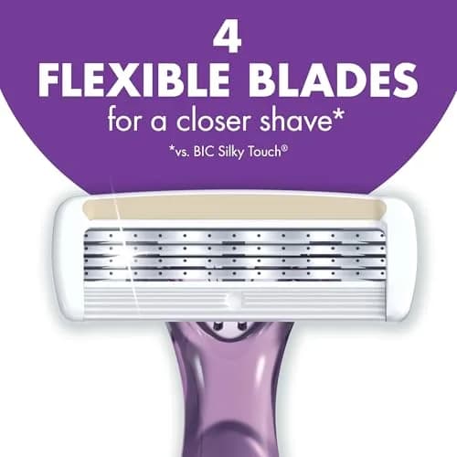 BIC Soleil 4 Escape Womens Disposable Razors, 4-Blade, 4-Pack, Lavender | Comfortable, Travel-Friendly Shaving thumbnail 8