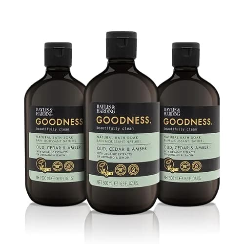 Baylis & Harding Goodness Natural Bubble Bath 16.9 Fl Oz | 3 Pack, Oud Cedar Amber, Vegan & Eco-Friendly thumbnail 1