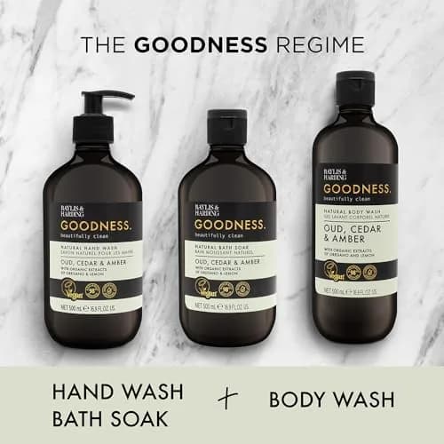 Baylis & Harding Goodness Natural Bubble Bath 16.9 Fl Oz | 3 Pack, Oud Cedar Amber, Vegan & Eco-Friendly thumbnail 5