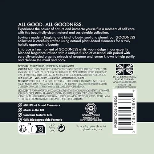 Baylis & Harding Goodness Natural Bubble Bath 16.9 Fl Oz | 3 Pack, Oud Cedar Amber, Vegan & Eco-Friendly thumbnail 6
