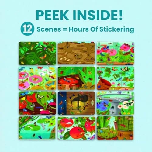 Cupkin Hello Bugs Sticker Book Activity for Kids | 500+ Stickers, 12 Scenes, 12 Coloring Pages thumbnail 6