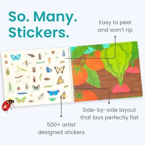 Cupkin Hello Bugs Sticker Book Activity for Kids | 500+ Stickers, 12 Scenes, 12 Coloring Pages thumbnail 3