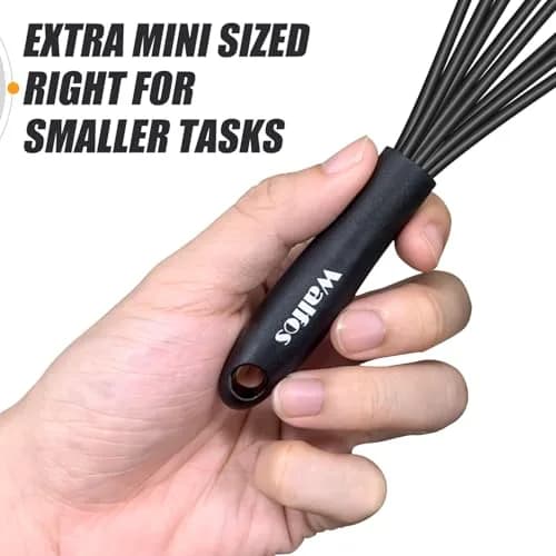 Walfos Mini Whisk 5.5in & 7.5in (14cm & 19cm) | Silicone Coated Stainless Steel for Non-Stick Cookware thumbnail 4