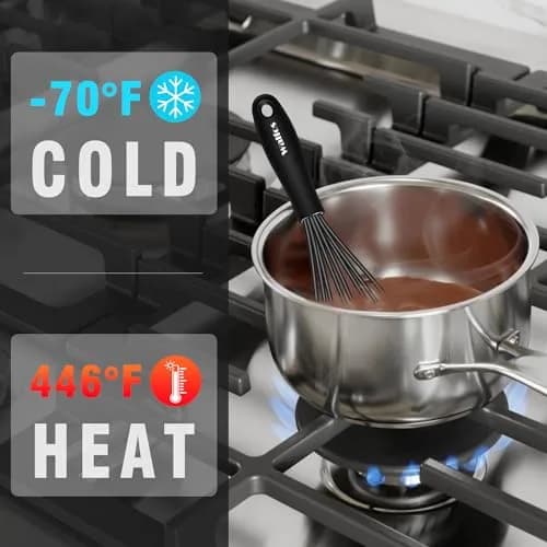 Walfos Mini Whisk 5.5in & 7.5in (14cm & 19cm) | Silicone Coated Stainless Steel for Non-Stick Cookware thumbnail 6