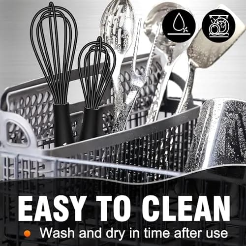 Walfos Mini Whisk 5.5in & 7.5in (14cm & 19cm) | Silicone Coated Stainless Steel for Non-Stick Cookware thumbnail 8