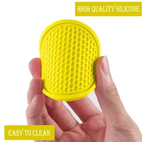 SINGARO Yellow 4PCS Silicone Car Cup Coaster Set | Universal Non-Slip Cup Holders Embedded in Ornaments Coaster thumbnail 5