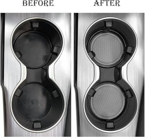 SINGARO Gray 4PCS Silicone Car Cup Coaster | Universal Non-Slip Cup Holder Insert for Cars, Homes, Offices (2.77 inch) thumbnail 6