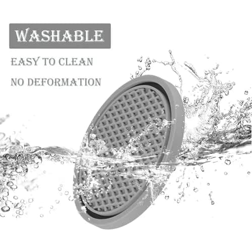 SINGARO Gray 4PCS Silicone Car Cup Coaster | Universal Non-Slip Cup Holder Insert for Cars, Homes, Offices (2.77 inch) thumbnail 3