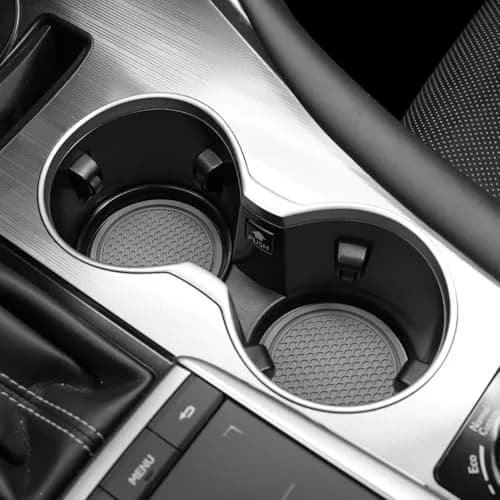 SINGARO Gray 4PCS Silicone Car Cup Coaster | Universal Non-Slip Cup Holder Insert for Cars, Homes, Offices (2.77 inch) thumbnail 4